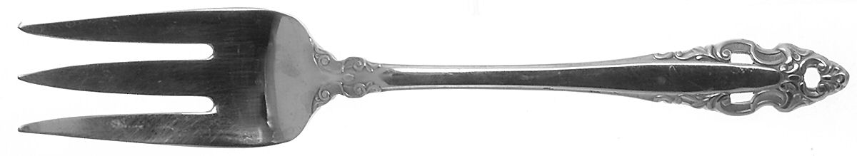Pierced Baroque (Stainless) Medium Solid Cold Meat Serving Fork by Gorham Silver-1