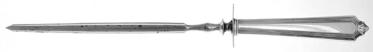 Plymouth (Sterling, 1911) Large Steel Rod Knife Sharpener by Gorham Silver-1
