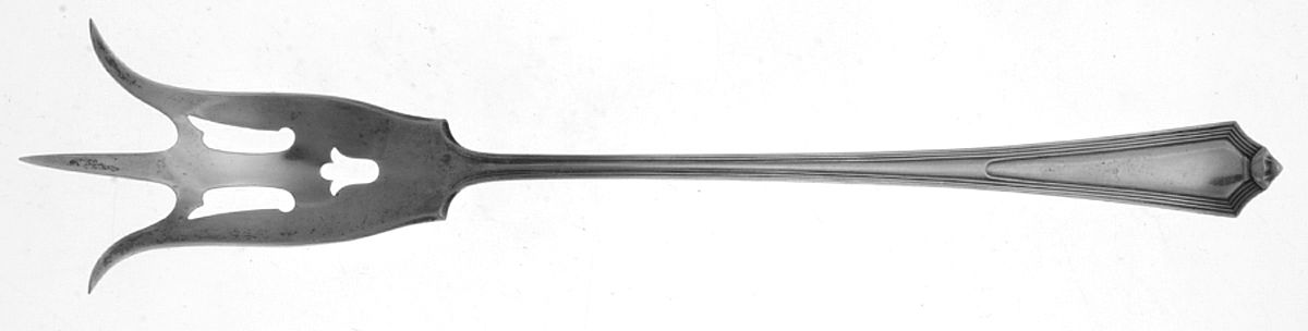 Plymouth (Sterling, 1911) Large Lettuce Serving Fork by Gorham Silver-1