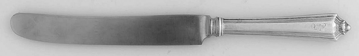 Plymouth (Sterling, 1911, Monograms) Old French Hollow Knife with Bolster by Gorham Silver-1