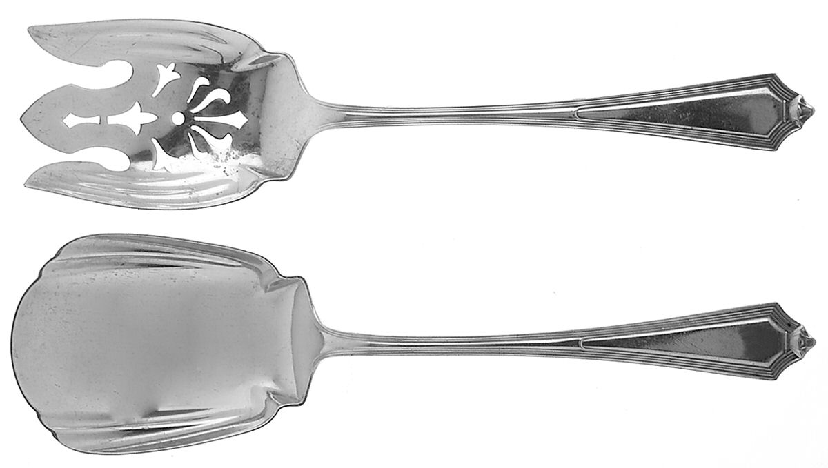 Plymouth (Sterling, 1911) (2 Pc) Solid Salad Set by Gorham Silver-1