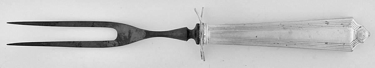 Plymouth (Sterling, 1911) Small Steak Carving Fork with Stainless Prongs by Gorham Silver-1