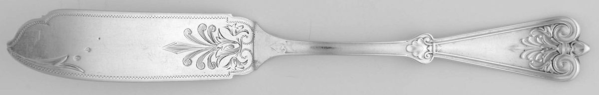 Pompeii (Sterling, 1865) Flat Handle Bright Cut Master Butter by Gorham Silver-1