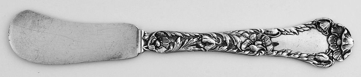 Poppy (Sterling, 1902) Flat Handle Butter Spreader by Gorham Silver-1