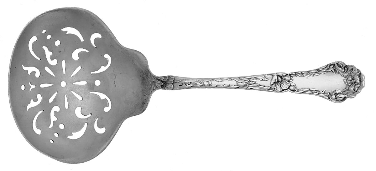 Poppy (Sterling, 1902) Solid Bon Bon Spoon with Pierced Bowl by Gorham Silver-1