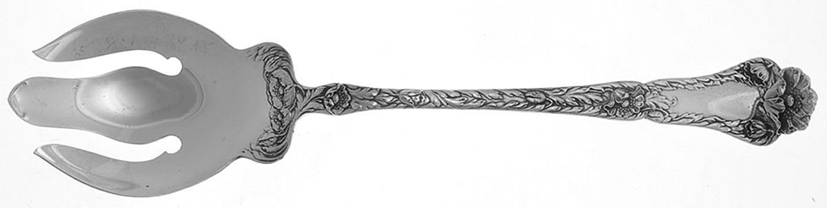 Poppy (Sterling, 1902) Oversize Solid Salad Servng Fork by Gorham Silver-1