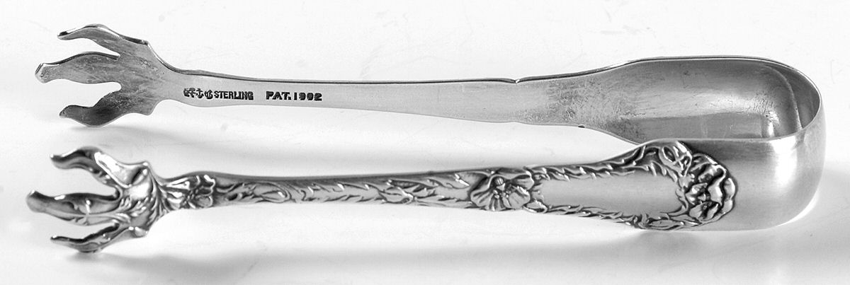 Poppy (Sterling, 1902) Small Sugar Tongs by Gorham Silver-1