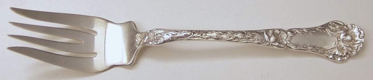 Poppy (Sterling, 1902) Large Individual Solid Fish/Salad Fork by Gorham Silver-1