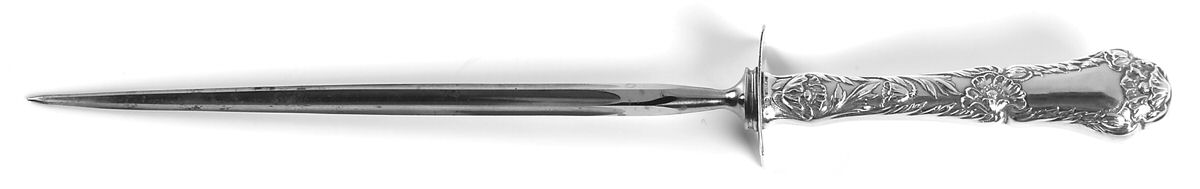 Poppy (Sterling, 1902) Large Roast Steel Rod Knife Sharpener by Gorham Silver-1