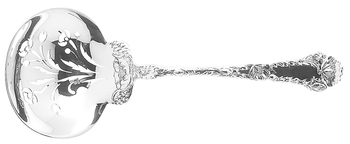Poppy (Sterling, 1902) Large Pierced Pea Serving Spoon by Gorham Silver-1