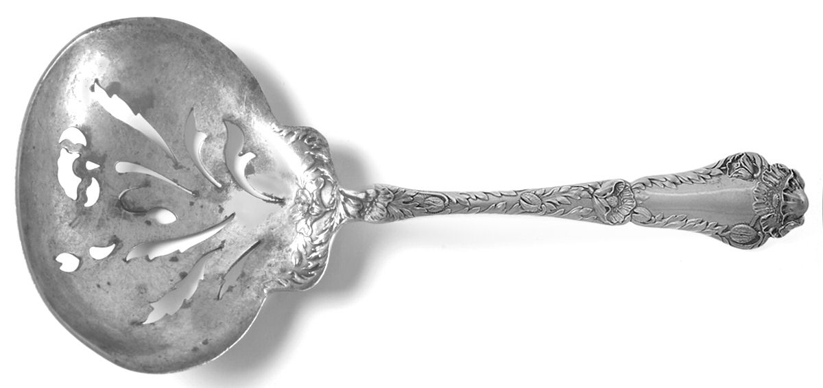 Poppy (Sterling, 1902) Solid Bon Bon Spoon with Pierced Bowl by Gorham Silver-1