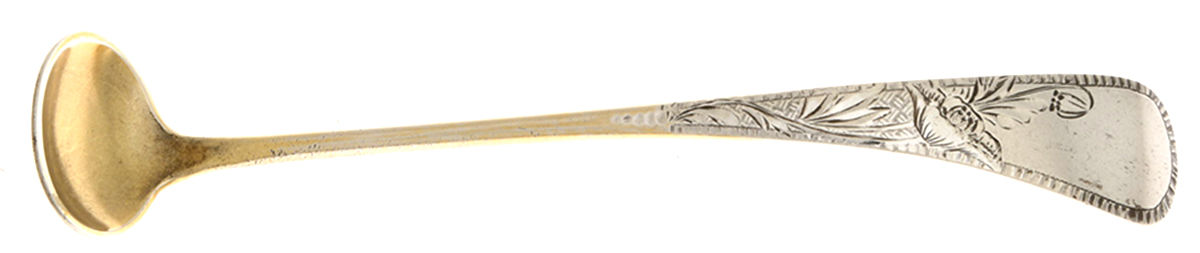 Poppy-Engraved (Sterling, 1894) Mustard Spoon by Gorham Silver-1