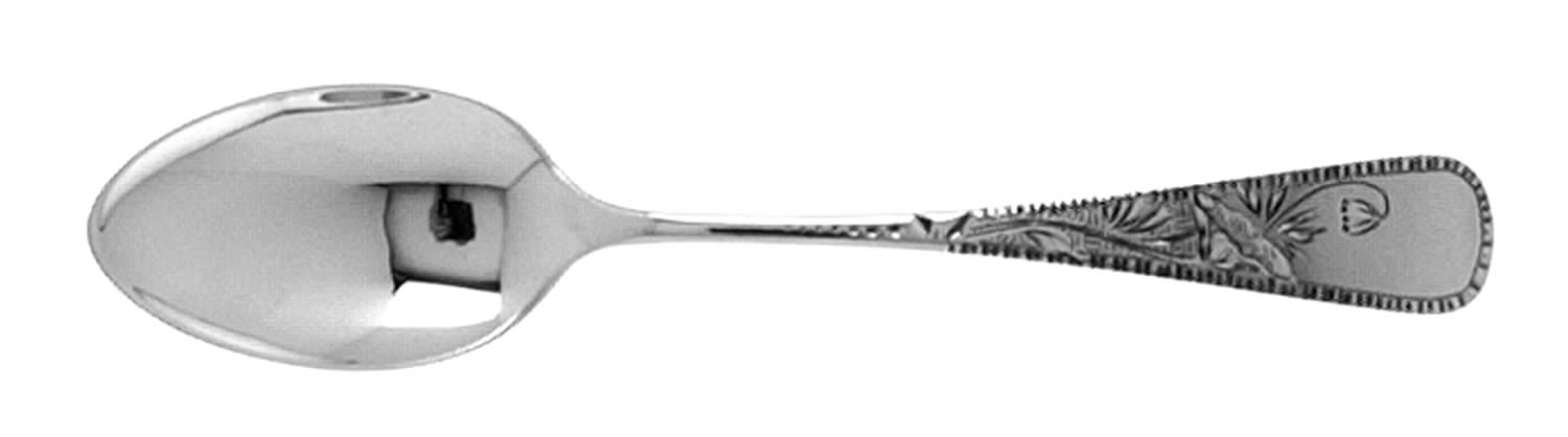 Poppy-Engraved (Sterling, 1894) Monogram Five O'Clock Teaspoon by Gorham Silver-1