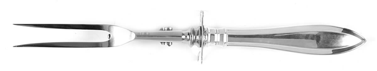 Portsmouth (Sterling, 1918, No Monograms) Large Stainless-Prong Roast Carving Fork by Gorham Silver-1