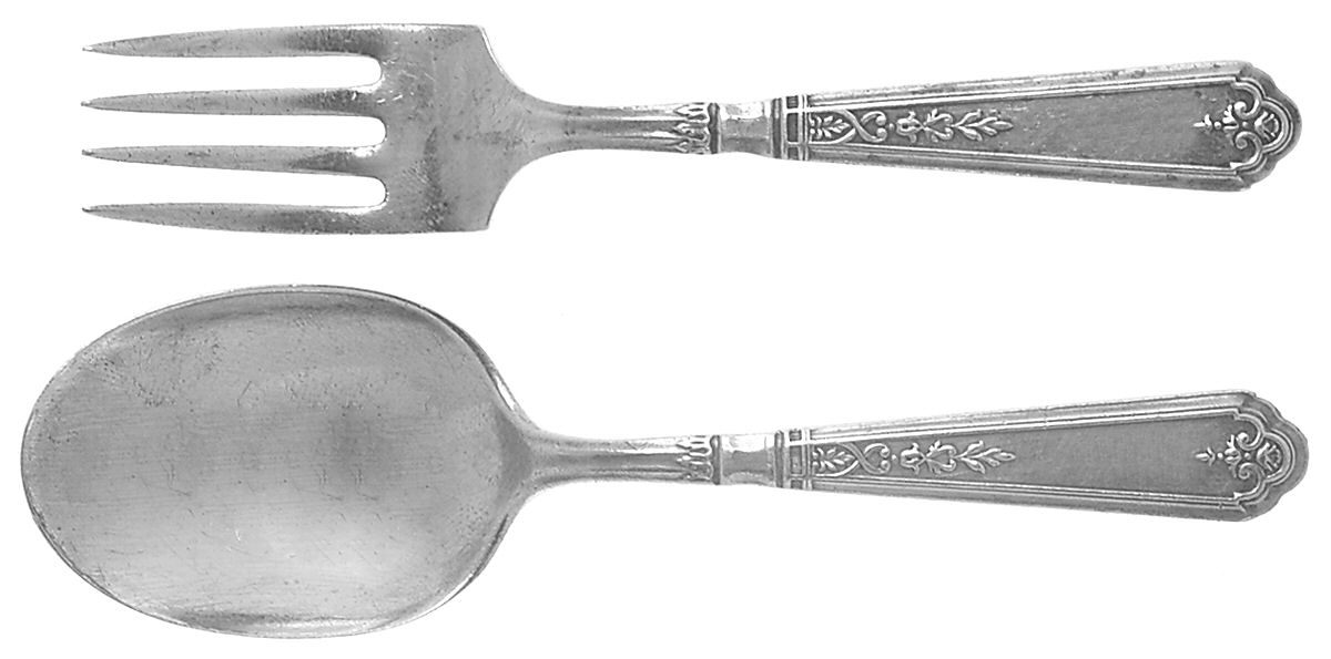 Princess Patricia (Sterling, 1926, No Monos) 2 Pc Baby Set (BF, BS) by Gorham Silver-1