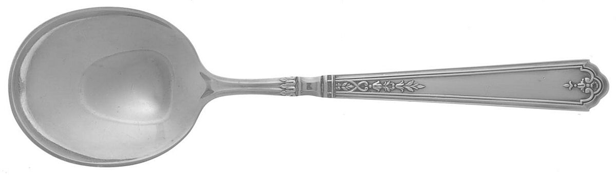 Princess Patricia (Sterling, 1926, No Monos) Round Bowl Soup Spoon (Cream Soup) by Gorham Silver-1