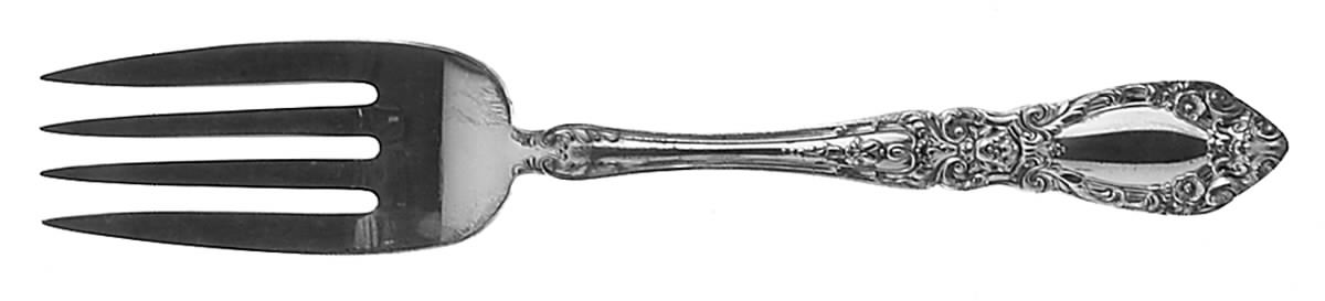 Queen's Grace (Silverplate, 1977) Medium Solid Cold Meat Serving Fork by Gorham Silver-1