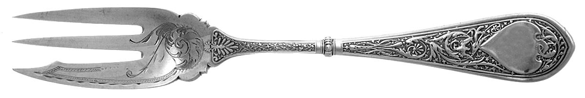 Raphael (Sterling, 1875) Individual Pie Fork w/Bright Cut by Gorham Silver-1