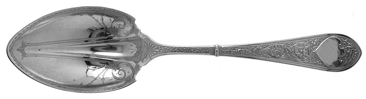 Raphael (Sterling, 1875) Bright Cut Solid Pudding Spoon by Gorham Silver-1