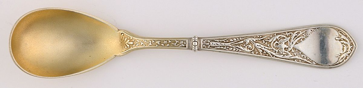 Raphael (Sterling, 1875) Egg Spoon by Gorham Silver-1