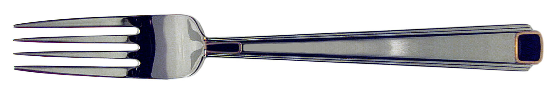 Regalia Court-Onyx (Stainless, Gold Accent) Fork by Gorham Silver-1