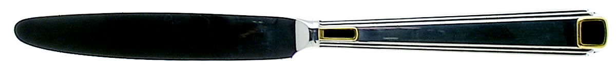 Regalia Court-Onyx (Stainless, Gold Accent) New French Hollow Knife by Gorham Silver-1