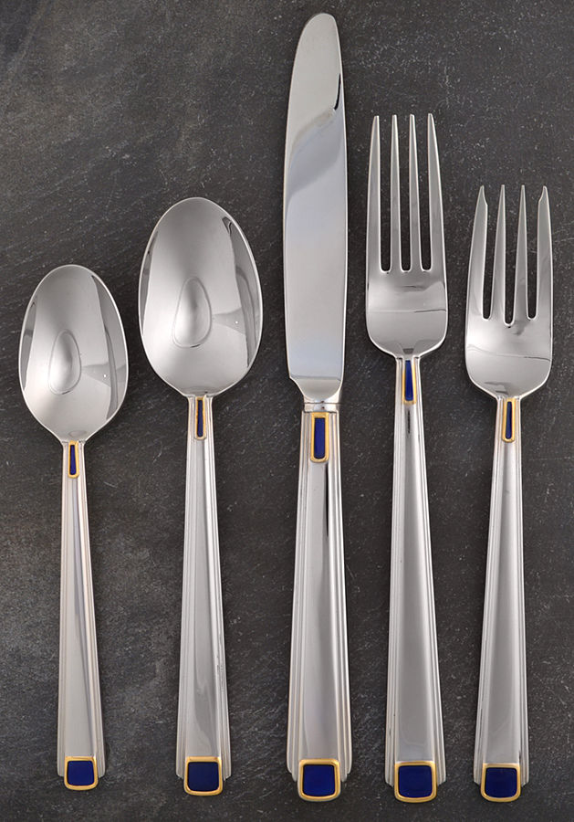 Regalia Court-Lapis (Stainless) 5 Piece Place Setting by Gorham Silver-1