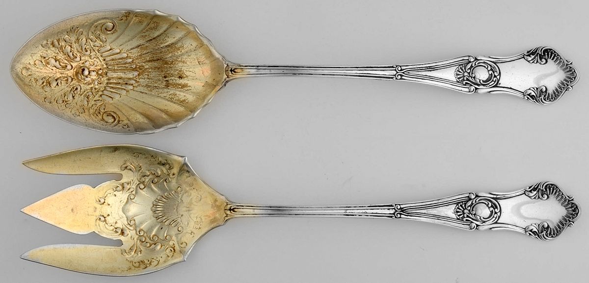 Regent (Sterling, 1892) Solid Oversized Serving Salad Set by Gorham Silver-1