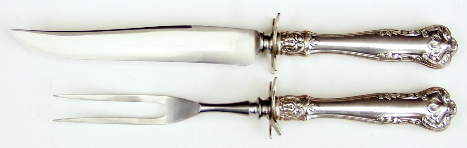 Regent (Silverplate, 1902-1903) Small Stainless Blade 2-Piece Steak Carving Set by Gorham Silver-1