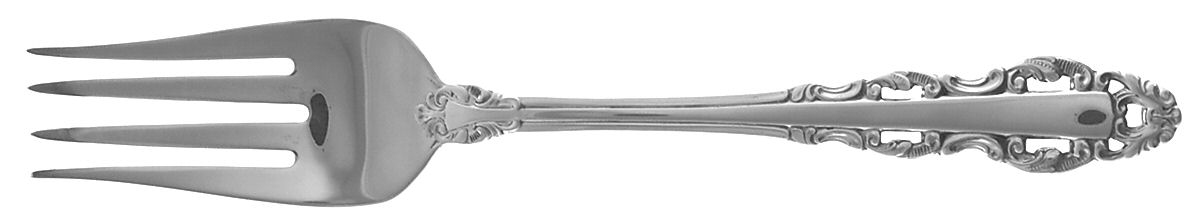 Renoir (Silverplate, 1977) Medium Solid Cold Meat Serving Fork by Gorham Silver-1