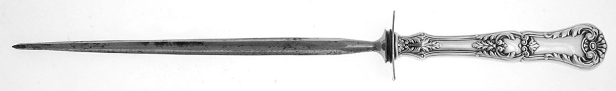 Richmond (Silverplate, 1897) Large Roast Steel Rod Knife Sharpener by Gorham Silver-1