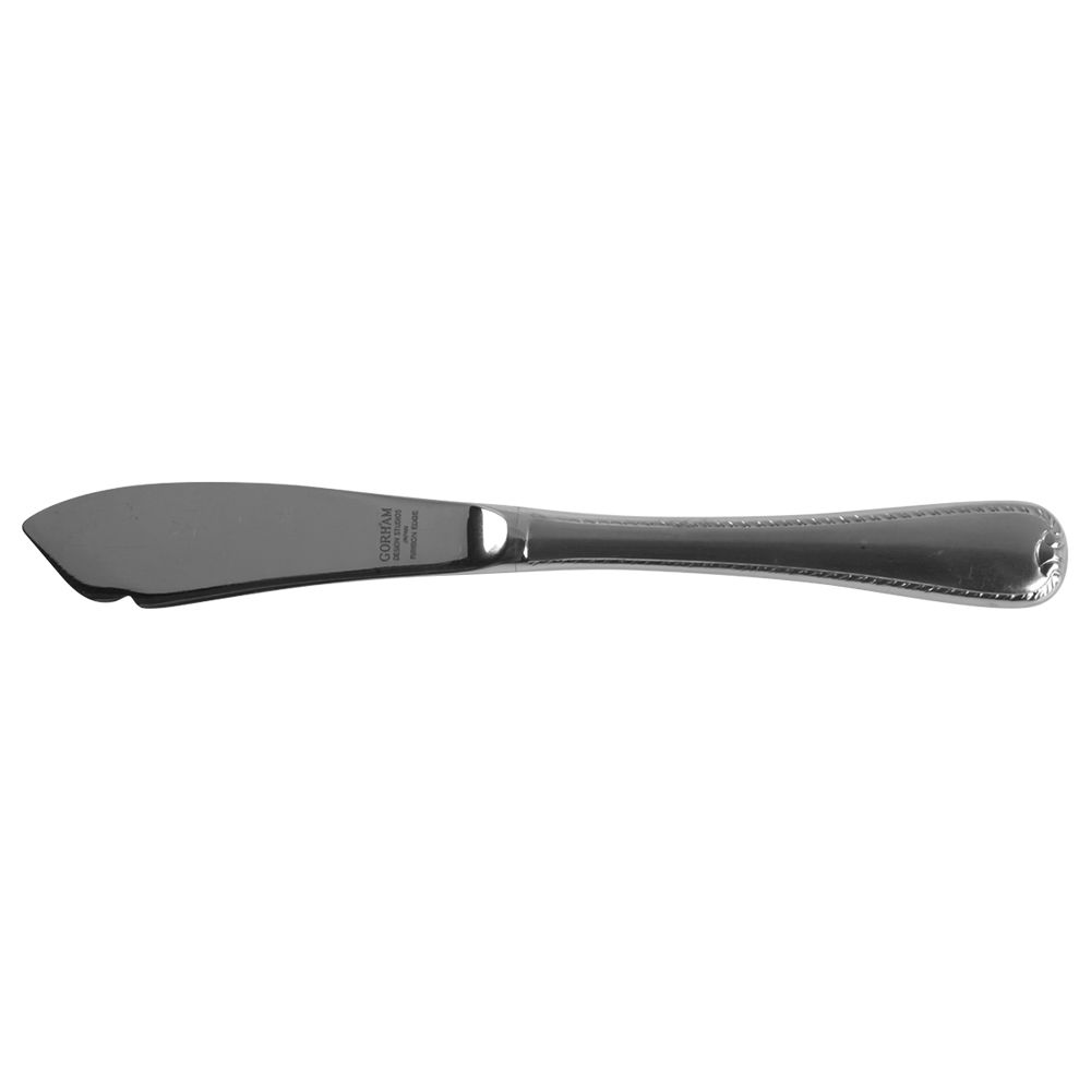 Ribbon Edge Satin (Stainless) Hollow Handle Master Butter Knife by Gorham Silver-1