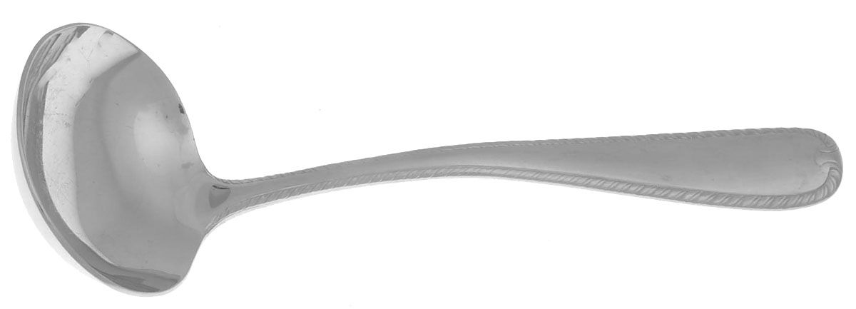 Ribbon Edge Satin (Stainless) Solid Gravy Ladle by Gorham Silver-1