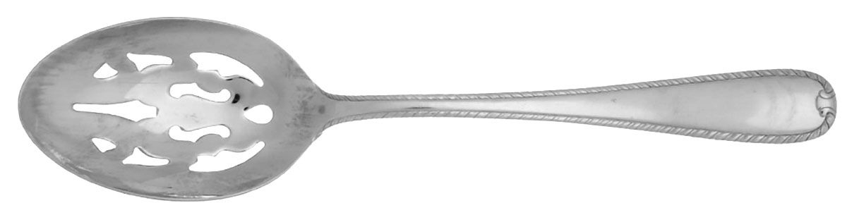 Ribbon Edge Satin (Stainless) Pierced Tablespoon (Serving Spoon) by Gorham Silver-1
