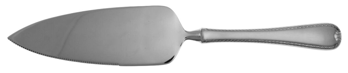Ribbon Edge Satin (Stainless) Pie Server with Serrated Stainless Blade HC by Gorham Silver-1
