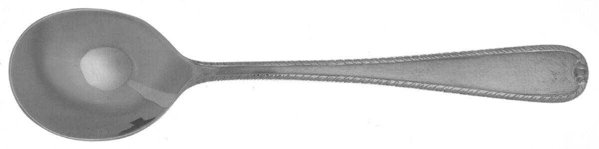 Ribbon Edge Satin (Stainless) Round Bowl Soup Spoon (Cream Soup) HC by Gorham Silver-1