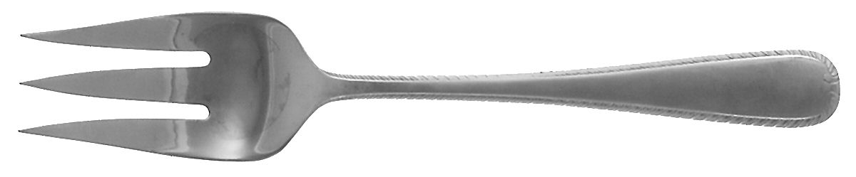 Ribbon Edge Satin (Stainless) Medium Solid Cold Meat Serving Fork by Gorham Silver-1