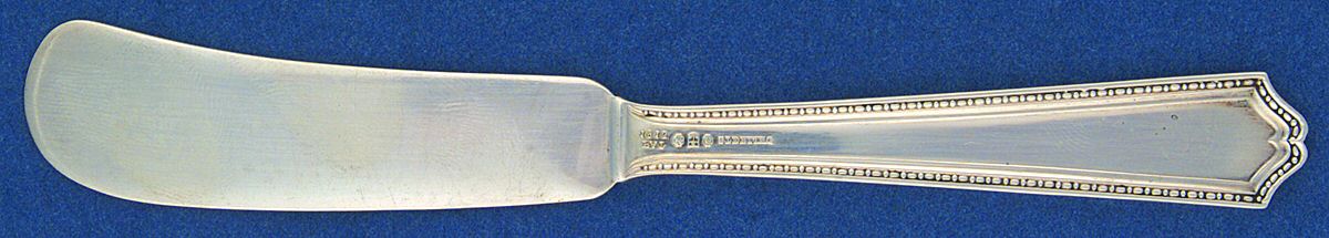 Roanoke (Sterling, 1913) Flat Handle Butter Spreader by Gorham Silver-1