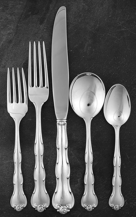 Rondo (Sterling, 1951, No Monograms) 5 Piece Dinner Size Setting by Gorham Silver-1