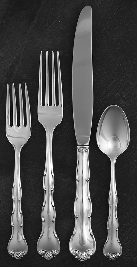 Rondo (Sterling, 1951, No Monograms) 4 Piece Dinner Size Setting by Gorham Silver-1