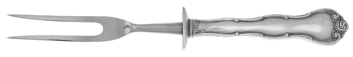 Rondo (Sterling, 1951, No Monograms) Small Steak Carving Fork with Stainless Prongs by Gorham Silver-1
