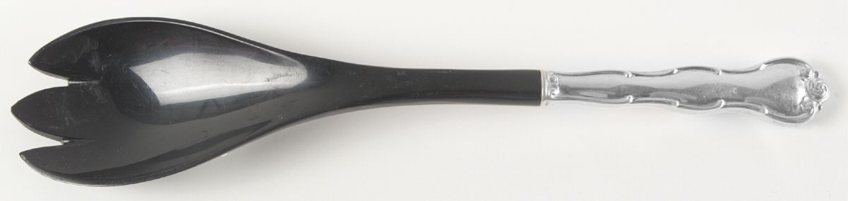 Rondo (Sterling, 1951, No Monograms) Salad Serving Fork with Plastic Prongs by Gorham Silver-1