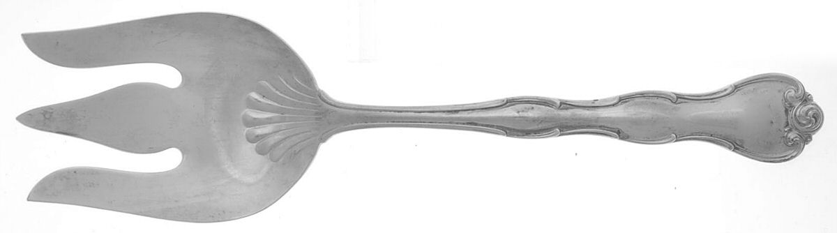 Rondo (Sterling, 1951, No Monograms) Solid Salad Serving Fork by Gorham Silver-1