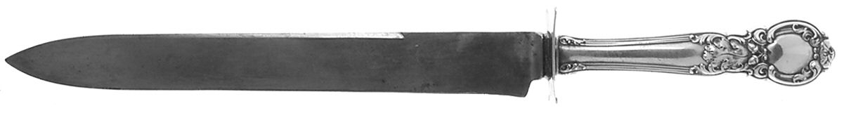 Royal Oak (Sterling, 1902, No Monograms) Large Stainless Blade Roast Carving Knife by Gorham Silver-1
