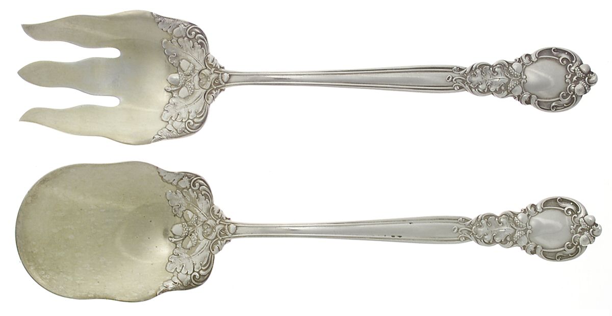 Royal Oak (Sterling, 1902, No Monograms) Solid Oversized Serving Salad Set by Gorham Silver-1