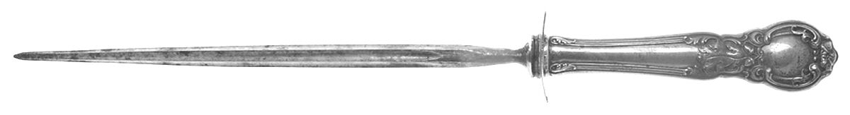 Royal Oak (Sterling, 1902, No Monograms) Large Steel Rod Knife Sharpener by Gorham Silver-1