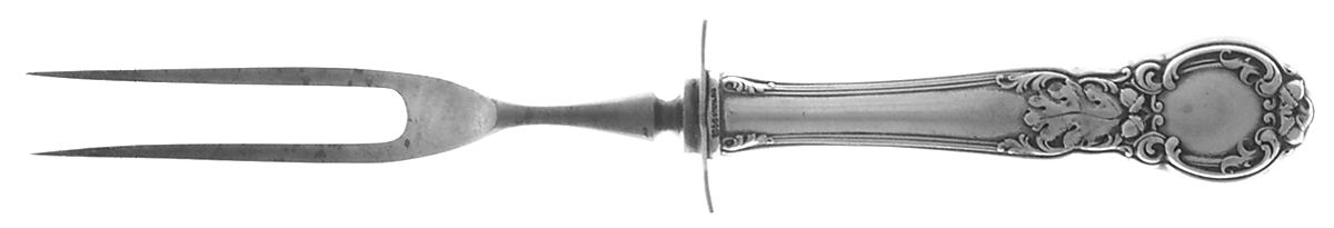 Royal Oak (Sterling, 1902, No Monograms) Small Carving Fork W/Sterling Guard by Gorham Silver-1
