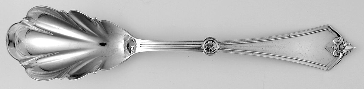 Rosette (Sterling, 1868) Sugar Shell Spoon by Gorham Silver-1
