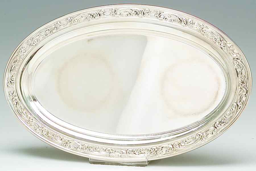 Rose Scroll (Sterling, Hollowware) Tray for Sterling Creamer & Sugar Set by Gorham Silver-1