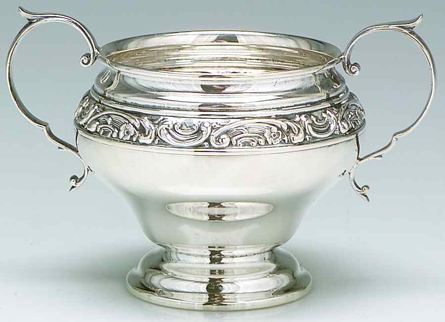 Rose Scroll (Sterling, Hollowware) Mini Open Sugar Bowl by Gorham Silver-1